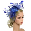 Fedoras Hochzeit Party Hut Cocktail Tag Feder Mesh Braut Fascinator Stirnband Schleife Geschenk Frauen Bankett12086443