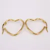 6pcs Simple Gold Color Earrings Stainless steel Heart-shaped wire plated earrings Love Heart Hoop For Women Gift