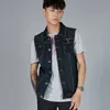 Kamizelka męska Czarny Niebieski Denim Kowboj Kamizelki Mężczyźni Bez Rękawów Dorywczo Duży Rozmiar 5xl 6XL 7XL 8XL Veste Gilet Homme Uomo Kamizelka Chaleco T200910