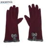 Female Gloves 2020 Winter Warm Touch Screen Mittens Sheep Wool Winter Bowknot Glove Warm Women Hand Warmers Fitness Wrist Gloves340E