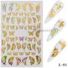 Hot New Bronzing Laser Butterfly Nail Sticker Étanche Nail Accesoires Mince Or Argent Papillon Nail Art Décorations DIY