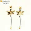 Stud Fashion Dragonfly Tassel Earrings Gold Animal For Women Draping Modern Wear Long Pendant Jewelry1