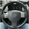 Housses de volant de voiture en cuir artificiel noir, cousues à la main, pour Nissan Tiida 2004 – 2010 Sylphy 2006-2011 Versa 2007-2011, bricolage