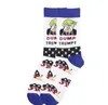 Trump Strocking Président MAGA Trump Letters Chaussettes de sport Drapeau américain Chaussettes décontractées à rayures Chaussette en coton à talons hauts personnalisée LSK1119