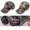 Nowa Camo Donald Trump 2020 Hat Make America Great Maga Caps USA Flaga 3d Haft List Kamuflaż Męskie Czapka z daszkiem DHA745