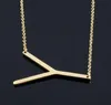 Damesmode Zijdelings Gepersonaliseerde A-Z Letter Naam Initial Goud Verzilverd Roestvrijstalen ketting Hanger voor meisjes Beste geschenk