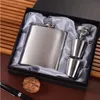 7oz Stainless Steel Wine Pot Cup Set Hip Flask Bottle Kit Travel Mug Suit Free Gift Glass Funnel Factory Direct 11 9zp F2