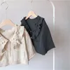 Giacca per bambini lavorata a maglia maglione con volant cardigan per bambina autunno per ragazze cappotto per bambini in lana 0-5 anni