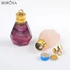 Naturlig fluorit parfymflaskhalsband i guldkristallrosa kvarts eterisk olja diffusorhänge charm för kvinnor G1979288P
