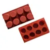 8 holles Cake Pastry Baking Round Jelly Gummy Soap Muffin Mousse Cake Tools Silicone Pudding Mold SN1522