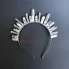 Saç klipsleri Barrettes Yarı Kristal Taç Raw Clear Quartz Ay Çocuk Tanrıça Başlığı Tiara Gelin Kafa Bandı HJ33538304R