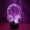 7 Color Touch Switch Remote Control led lights New Headphone Shape 3D table lamps 3D Atmosphere Night Light5826497