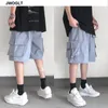 Été nouveau Streetwear mode nouveaux Shorts cordon taille décontracté multi poche Harem noir armée vert Cargo court Joggers2343