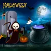 Halloween witch pot fog machine lighting atomizer lamp plastic color changing atmosphere lamp scene layout DIY Halloween decoration lighting