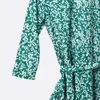 2020 الربيع الصيف 3/4 كم الخامس الرقبة متعدد الألوان البولكا نقطة طباعة مربوط الركبة طول اللباس النساء أزياء فساتين W1815161
