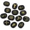 Ensemble de 13 pierres Runes de sorcières naturelles, cristal de guérison avec symboles Reiki gitan gravés pour la méditation et la divination 215F