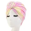 Cappello da donna con turbante annodato a spirale Boho, berretto da chemio stretch neon tie-dye Headwrap1250F
