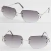 2020 METAL POPULAIRE NOUVEAU STYLE Lunettes de soleil sans bordure Men Fomes Fomes avec des lunettes de fil décoration C Unisexe pour l'été T3113814