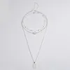 Colares pendentes Kpop metal letra j colar moda cristal gargantilha feminino em camadas charme presente16511211