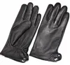 Fingerless Handskar Guantes Winter Men's Leather Deerskin Thicked Water Wave Style Fake Foder och Warm 1