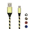 USB الصغير شحن شاحن كابل 3FT طويل بريميوم نايلون مزين USB نوع C كابل لشحن البطارية مزامنة البيانات الحبل لالروبوت الهاتف المحمول