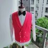 Популярные боковые вентиляторы две кнопки Groom Tuxedos Peak Peak Groomsmen Mens костюмы свадьба / выпускной / ужин Blazer (куртка + брюки + жилет + галстук) K550