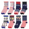 Trump Strocking Président MAGA Trump Letters Chaussettes de sport Drapeau américain Chaussettes décontractées à rayures Chaussette en coton à talons hauts personnalisée LSK1119