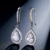 Slbridal Vintage Waterdrop CZ Wedding Earrings Drop Teardrop Cubic Zircon Bridal Earring Bridesmaids Earring17474181