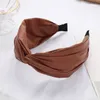 New Fashion PU Leather Girls Hairbands Middle Knotted Headbands Cross Bows wide Headband Hair Hoop Women Hair Accessories