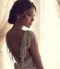 Fashion Cap Sleeves Beading Lace A Line Floor Length Wedding Dresses for Bride Floor-Length zipper Bridal gowns