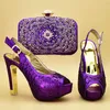 Latest Design African Women Wedding Shoes and Bag Set Decorated with Rhinestone Matching Italian Shoe and Bag Set Sexy Heels