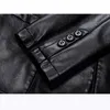デザイナージャケットメンズオリジナルの品質レザーメンカジュアルブレザージャケットファッションルーズラペルレザースーツプラスサイズブラックブルー男性トップス