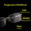 Progressive Multifocal Leitura Vidros FotoChrômico Mulheres Ao Ar Livre Homens De Vidro Quadro De Metal Presbyopic Óculos Anti Blue Light