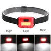 Big deal Cob Led Mini head light lamp Headlight 3 Modes Rainproof Head Torch For Outdoor Camping Fishing White1669057