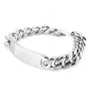 Jewelry Men ID Bracelet Cuban links chains Polished Silver Color Stainless Steel Bracelet for Bangle Male Accessory Whole42145121727324