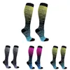 Adult Color Support Sweat Absorbing Sports Non Slip Unisex Elastic Compression Socks Nylon Hiking Breathable Run