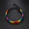 10Pc Arcobaleno AMORE Orgoglio Braccialetto Intrecciato Fatto A Mano Amicizia Stringa Bracciale Gay Lesbiche Misura Adattabile Amante Jewelry12898