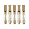 Ponta plana de metal Gold Wickless Atomizador 0.5ml 1ml Cartuchos de vaporizador de vidro 510 Tanque de óleo grosso