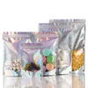 Resealable Flat Laser Color Foil Pouch Packaging Bag For Party Favor Decoration Food Sealed Storage Bags