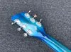 China Made 6 String Blue Electric Guitar Semi Hollow Body Gitara elektryczna Blue Burst Body z palisandrową podstrunnicą