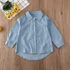 2020 neue Kleinkind Kinder Baby Mädchen Herbst Kleidung Denim Langarm T-Shirt Warme Mantel Hemd Mode