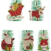 5 pcs/set Christmas Ornament Wooden Hanging Pendants Xmas Tree Decorations For Home Party New Year Navidad JK2010KD