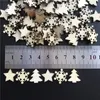 50 stks Houten Kerstboom Sneeuwvlokken Sterren DIY Kerst Hanging Ornamenten Pendant Table Confetti Home Decoraties
