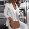 Hot Women Long Sleeve Slim Fit Suit Ladies Formal Business Coat Duster Jacket