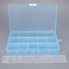 SAUVOO-caja de almacenamiento de plástico transparente rectangular ajustable, 10 y 15 rejillas, para herramientas de joyería pequeñas, cajas organizadoras de componentes, 265W