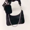 nouveau gros dames aisselle trois pièces sac à bandoulière en nylon simple sac à main croissant sac imperméable marée femme épaule messager sac