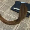 Real Remy Human Hair Omber Tape In Extensions Bronde Färg Hud väftband på hårförlängningar 8a Grade lim i förlängningar100g / 40pcs