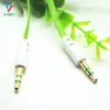 500 stks 35mm man-man Uitbreiding Vervanging Stereo Kleur Audio Kabel voor Hoofdtelefoon met AUX Gouden Jack9979751