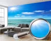 3d paysage papier peint 3d moderne papier peint ensoleillé et beau paysage marin décor à la maison salon chambre revêtement mural HD fond d'écran