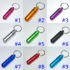 Travel Aluminium Alloy Vattentät piller Box Väska Nyckelring Kedjemedicin Förvaring Arrangör Flaskhållare Container Keychain W-00213